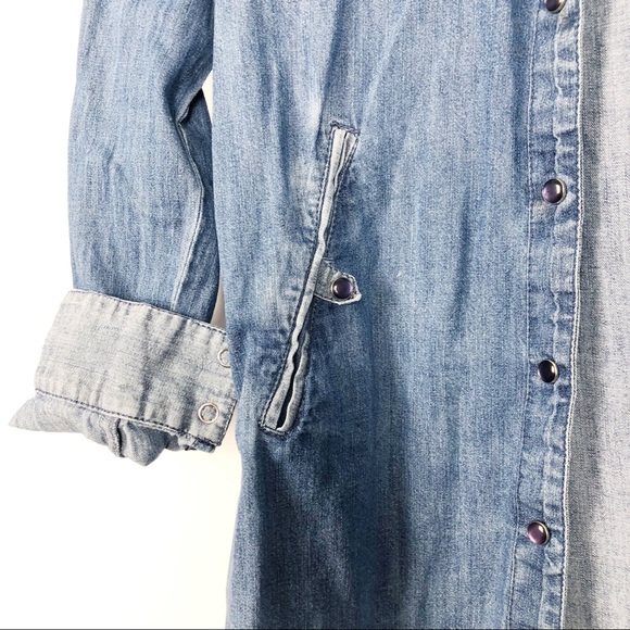 Nikita 2 Tone Chambray Denim Snap Shirt Jacket - Picture 7 of 7